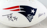 Ty Law Autographed New England Patriots Logo Football w/HOF- Beckett Auth *Black