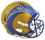 Rams Kurt Warner Authentic Signed Flash Full Size Speed Rep Helmet BAS Witnessed