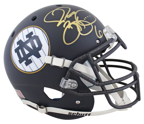 Notre Dame Jerome Bettis Signed Navy Schutt Full Size Proline Helmet BAS Witness