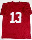 Tua Tagovailoa Signed Red College Style Jersey w/ Roll Tide - Beckett W Auth *1