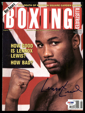 Lennox Lewis Autographed 8x10.5 Boxing Illustrated Magazine Cover PSA/DNA S42783