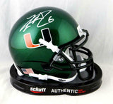 Lamar Miller Autographed Miami Green Schutt Mini Helmet- JSA W Auth *Black