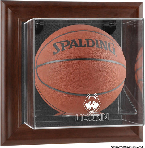 UConn Huskies Brown Framed Wall-Mountable Basketball Display Case