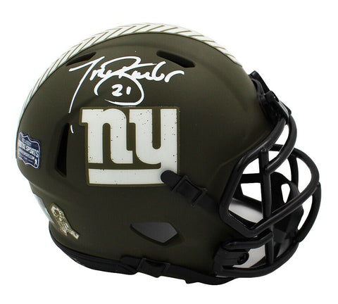 Tiki Barber Signed New York Giants Speed Salute to Service NFL Mini Helmet