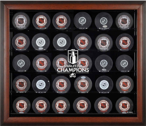 Avalanche 2022 Stanley Cup Champions Brown FRMD 30-Puck Logo Display Case