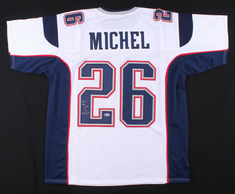 Sony Michel Signed New England Patriots Jersey (Beckett COA) Former Georgia R.B.
