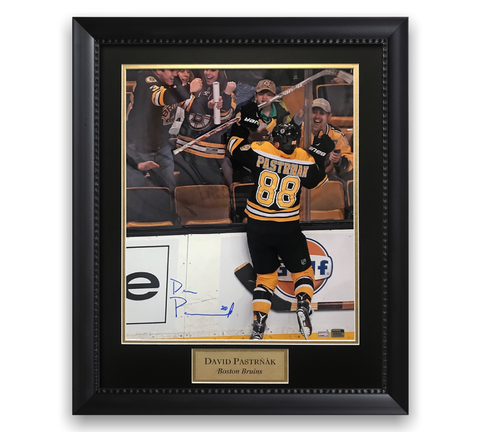 David Pastrnak Signed Autographed 16x20 Photo Framed to 23x27 Boston Bruins NEP