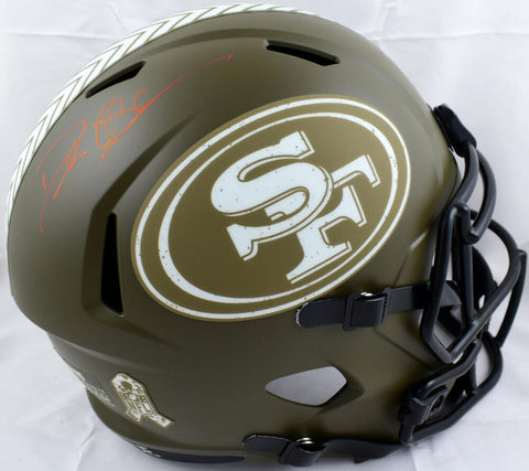 Deion Sanders Signed 49ers F/S Salute to Service Speed Helmet-BeckettW Holo *Red