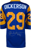 Eric Dickerson LA Rams Signed 1985 Throwback Mitchell & Ness Jersey w/HOF Insc