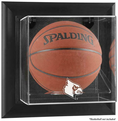 Louisville Black Framed Logo Wall-Mountable Basketball Display Case - Fanatics