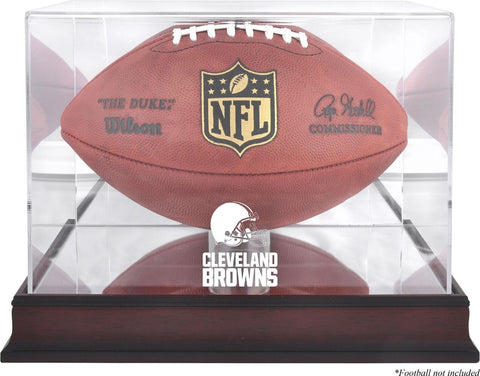 Cleveland Browns Mahogany Football Logo Display Case w/Mirror Back
