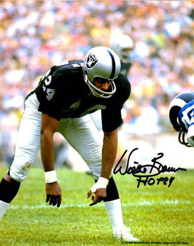 Willie Brown Signed Raiders Stance 8x10 Photo w/HOF'84 - SS COA