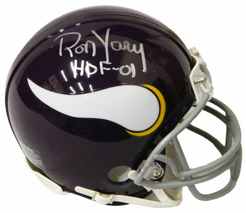RON YARY Signed Minnesota Vikings Throwback Riddell Mini Helmet w/HOF'01 - SS
