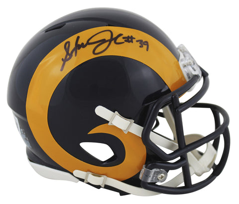 Rams Steven Jackson Authentic Signed 81-99 TB Speed Mini Helmet BAS Witnessed