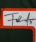 Frank Gore Autographed/Signed College Style Green XL Jersey Beckett BAS 34530