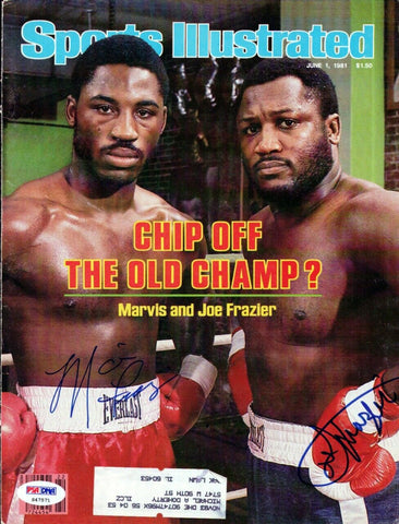 Joe Frazier & Marvis Frazier Autographed Sports Illustrated Cover PSA/DNA S47571