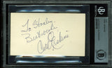 Dodgers Carl Erskine "Best Wishes" Authentic Signed Business Card BAS Slabbed