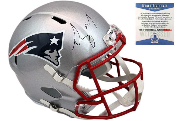 Sony Michel Autographed SIGNED New England Patriots Speed Helmet - Beckett