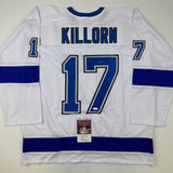 Autographed/Signed Alex Killorn Tampa Bay White Hockey Jersey JSA COA