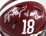 George Teague Signed Alabama Crimson Tide Speed Mini Helmet w/Natl Champs-Prova