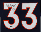 Javonte Williams Signed 35x43 Framed Denver Broncos Jersey (Beckett Hologram) RB