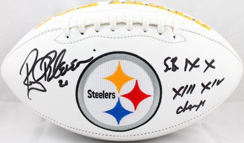 Rocky Bleier Signed Pittsburgh Steelers Logo Football w/SB Champs-Beckett W Holo