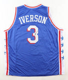 Allen Iverson Signed Philadelphia 76ers Blue Jersey (JSA COA) #1 Pck 1996 Draft