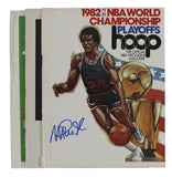 Lakers Magic Johnson Signed 1982 NBA World Championship Program BAS Wit #WY56246