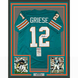 FRAMED Autographed/Signed BOB GRIESE 33x42 Miami Teal Jersey JSA COA Auto