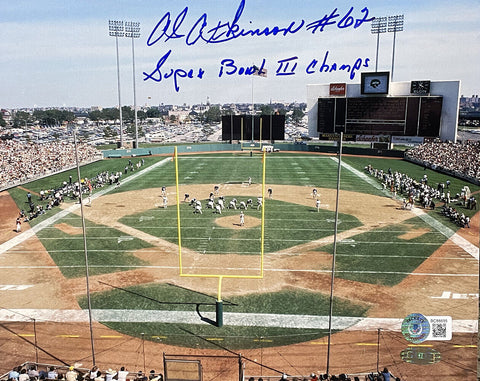 Al Atkinson Signed 8x10 New York Jets Football Photo SB III Champs Insc BAS