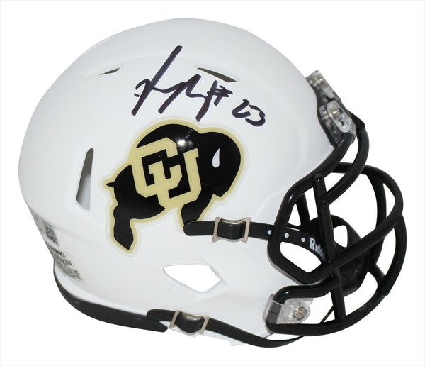 Phillip Lindsay Autographed Colorado Buffaloes White Mini Helmet BAS 34307
