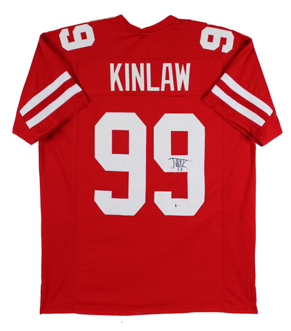 Javon Kinlaw Authentic Signed Red Pro Style Jersey Autographed BAS Witnessed