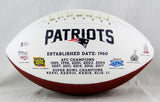 Sony Michel Signed New England Patriots Logo Football w/ SB Champs- Beckett Auth