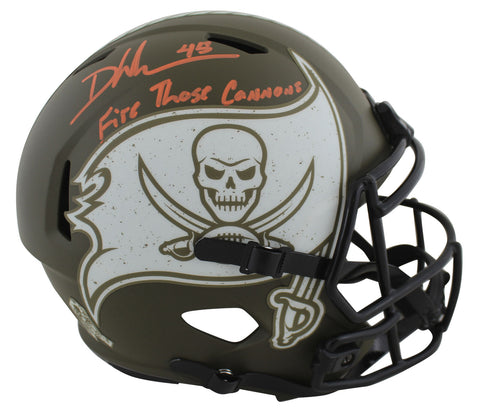Buccaneers Devin White "FTC" Signed Salute To Service F/S Speed Rep Helmet BAS W