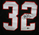 Jamal Anderson Autographed/Signed Pro Style Black XL Jersey Beckett BAS 33971