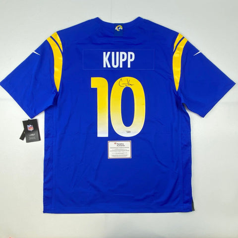 Autographed/Signed Cooper Kupp Rams Blue Nike Game LVI Jersey Fanatics COA