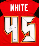Devin White Autographed Red Pro Style Jersey - Beckett Auth *4