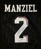 Johnny Manziel Autographed Black College Style Jersey W/ HT- JSA Witnessed Auth