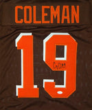 Corey Coleman Autographed Brown Pro Style Jersey- JSA Witnessed Authenticated