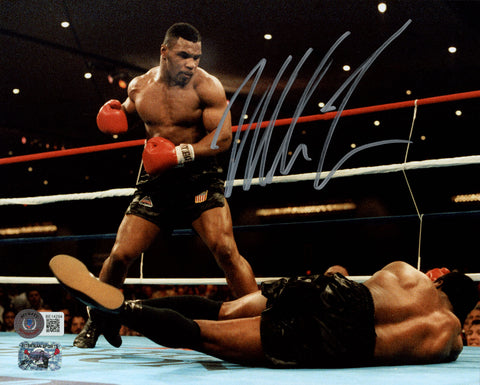 MIKE TYSON AUTOGRAPHED SIGNED 8X10 PHOTO STANDING OVER BECKETT BAS STOCK #202434
