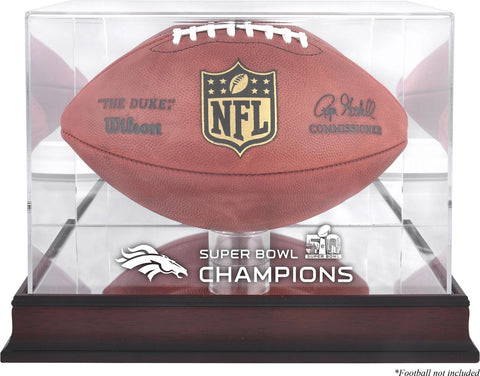 Denver Broncos Mahogany Football Super Bowl 50 Champs Display Case