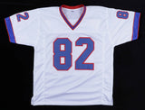 Don Beebe Signed Buffalo Bills White Jersey (JSA COA) Super Bowl XXXI Champ W.R.