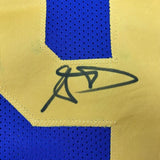 Framed Autographed/Signed Aaron Donald 33x42 LA Retro Blue Jersey JSA COA