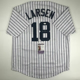 Autographed/Signed DON LARSEN New York Pinstripe Baseball Jersey JSA COA Auto
