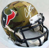 Andre Johnson Autographed Houston Texans Camo Speed Mini Helmet-JSAW Auth *White