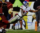 Odell Beckham Signed NY 8x10 One Handed Catch *White Jersey PF Photo- JSA W Auth