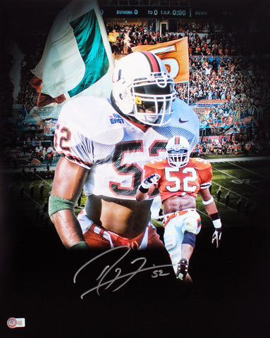 Miami Ray Lewis Authentic Signed 16x20 Collage Edit Photo BAS Witnessed