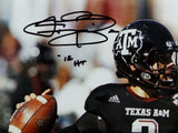 Johnny Manziel Signed Texas A&M 8x10 Passing Photo w/12 HT- Beckett Auth *Black