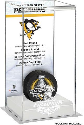 Pittsburgh Penguins 2016 Stanley Cup Champs Puck Display Case-Fanatics