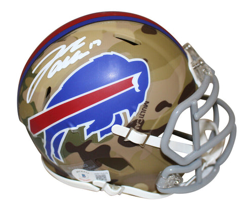 Josh Allen Autographed/Signed Buffalo Bills Camo Mini Helmet Beckett 38031
